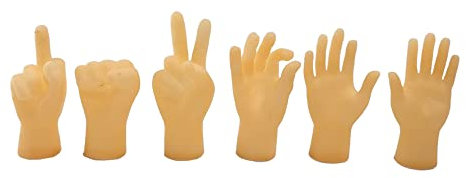 BUSDUGA 4268 Fingerpuppen 6er Set, ca. 6-8cm aus PVC, kleine Hände Handgesten Puppentheater