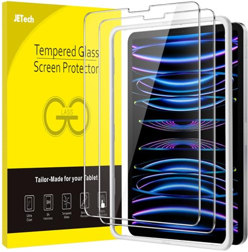 JETech Schutzfolie für iPad Pro 12,9 Zoll (Modell 2022/2021/2020/2018, 6./5./4./3. Generation) mit Einfaches Installationswerkzeug, Panzer Schutz Glas Folie Displayschutz, HD Klar, 2 Stück