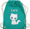 Turnbeutel Rucksack - Süße Katze Katzen Katzenmotiv Cat Cats - Unisize - Türkis - name katzenmotiven beutel kindergarten katzenliebhaberin stoffbeutel tasche katzenbesitzerin turnsackerl