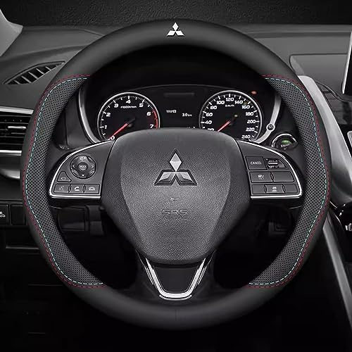 Auto-Lenkradbezug, für Mitsubishi ASX 2010-2022 Lenkradbezug Aus Mikrofaser-Leder rutschfest Atmungsaktiv Verschleißfest,B