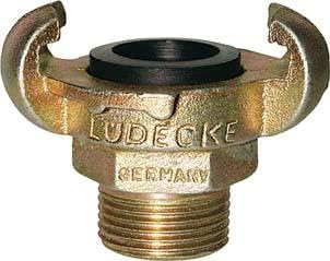 Lüdecke Klauen-Gewindekupplung DIN 3489, Temperguss, AG 1/2, SW27
