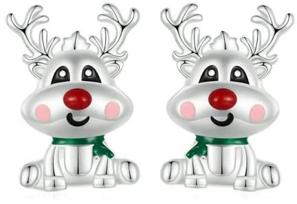 Niedliche Weihnachts-rentier-ohrstecker Aus 925er-sterlingsilber Für Damen, Weihnachtsfeier, Edler Schmuck, Geschenk