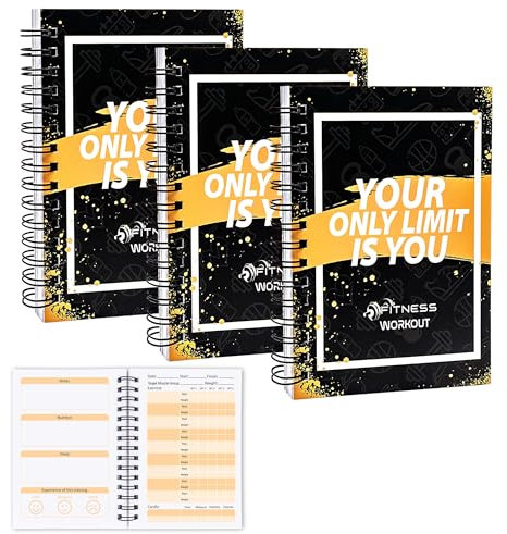 YHNTGB 3 PCS Fitness tracker journal Portable fitness workout notebook 90-Day Perfect Workout Planner for Tracking Your Daily Progress,5.5 x 3.93 inch