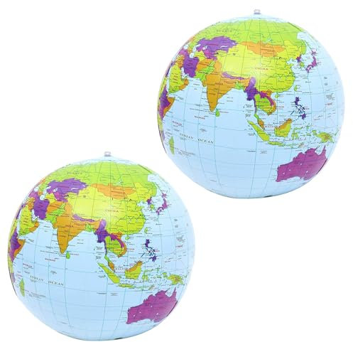 Butyeak Weltkugel Ballon, Weltkugel Aufblasbar, Aufblasbare Globe, PVC Weltkugel Globus, World Globe, Geographie Weltkarte Wasserball Kugel für Strand Schule Bildung Unterricht Kinder Jugendliche