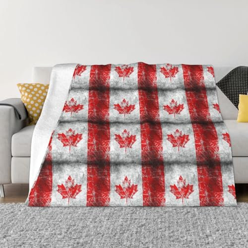Flanell-Decken, Motiv: Kanada-Flagge, ultraweich, Mikrofleece, warme Bettdecken, Überwurf für Sofa, Wohnzimmer