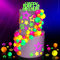 Wonderjune 57 Stück leuchtende Kuchendekorationen für Neongeburtstagsparty-Dekorationen, leuchtet im Dunkeln, Themen-Picker für Cupcakes, Happy Birthday, Sternkugeln, Cupcake-Topper, Zubehör, bunte