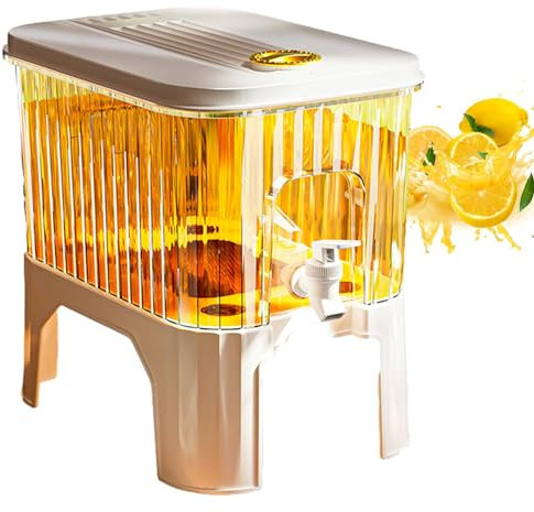 Dispensador de bebidas con grifo, recipientes transparentes para refrigerador, dispensador de bebidas para refrigerador, cubo de agua con grifo, fuente de bebidas para agua fría, limonada, zumo de