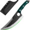 FULLHI Küchenmesser mit Schutz, Mehrfarbiger Griff Kochmesser, Geschmiedetes Fleischermesser mit vollem Tang für Outdoor, Camping, BBQ, Weihnachtsgeschenke
