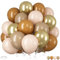 Luftballons Braun Beige, 12 Zoll Braun Beige Aprikose Doppel Ballons Metallic Gold Balloons für Kinder Geburtstag Babyparty Hochzeit Boho Party Deko