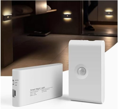 Cove Comfort Motion Sensor Night Light – Indoor LED Rechargeable Battery Operated Night Light with USB-C, Dual Illumination & Magnetic Mounting for Cupboards, Bathrooms and Bedrooms [1-Pack]