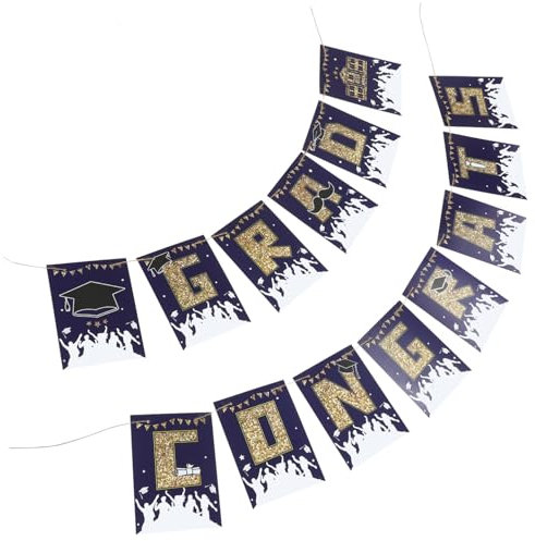 OKUMEYR Graduation Party Banner Festliche Dekoration Für Abschlussfeiern Wimpelkette Für Innen Und Außenbereiche Klare Druckqualität Bunte Designs Für Unvergessliche Momente