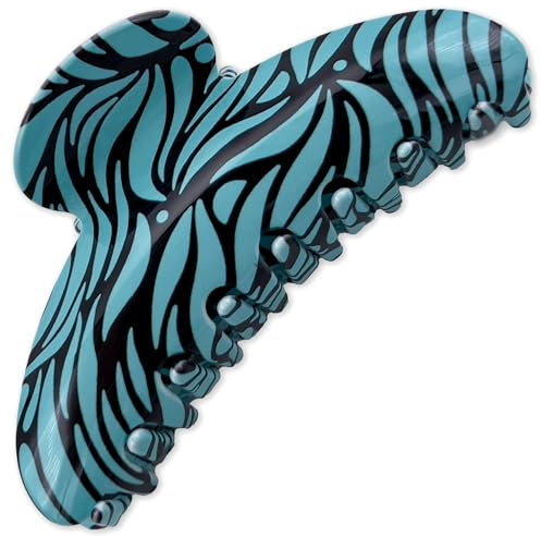 Pince Cheveux Femme Originale - Barrette Luxe Motif Coloré - Accessoire Chic et Durable pour Cheveux Épais - Pince Crabe Élégante (Turquoise)