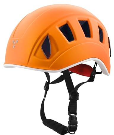 NewDoar Casco da arrampicata a mezza cupola, casco protettivo ultraleggero, lunghezza 57-62 cm, per alpinismo, arrampicata su ghiaccio, salvataggio, speleologia, adulti, uomini e donne, rosso