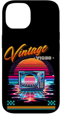 Hülle für iPhone 14 Vintage Vibes Retro CRT TV 80er Jahre Stil Synthwave