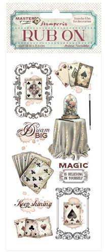 Stamperia - Rub-on for Scrapbooks, Albums, Card Making, Bullet Journals and More, Easily Transfer Images onto Paper and Other Surfaces, Perfect for Crafts and Gifting (Master of Magic, Cartomagic)
