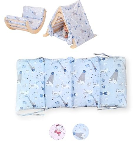 Lululearn® Kissen für Kletterbogen [Weich & Bequem] - Gepolsterte Auflage für Montessori Spielbogen & Klettergerüst – Kinderfreundliches Design (Blau)