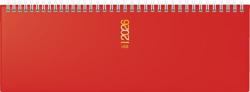 rido/idé Querterminbuch Mod. ac-Wochenquerterminer 2026 | 307×105 mm, Kunststoff, rot