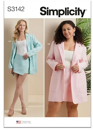 Simplicity Sewing Pattern SS3142W3 Misses' and Women's Blazer and Skorts W3 (30W-32W-34W-36W-38W)