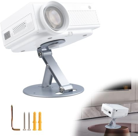 3-in-1 Projector Stand, Wall & Ceiling & Desktop Stand for Projectors on Bed/Floor, Foldable Projector Mount with 1/4 Inch Screw Compatible with Camera, Webcam, Portable Stands for Office,Home,SLiver