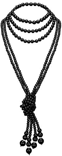 BABEYOND Gatsby Lange Knoten-Perlenkette 1920er Jahre Flapper Accessoire Halskette mit nachgemachten Perlen