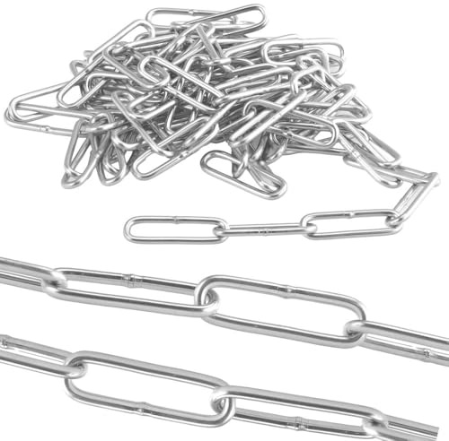 2 Meter Kette Langgliedrig 6mm Edelstahl A4 Rundstahlkette DIN 763 WIBTEC®