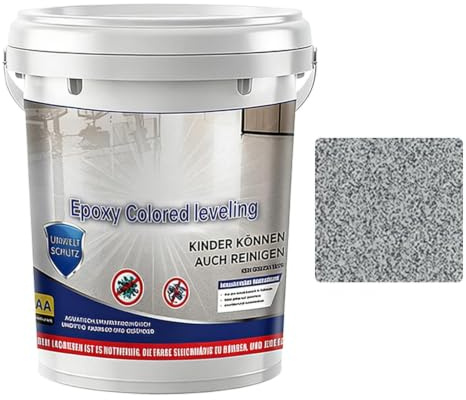 Generisch Epoxy Floor Paint Coating, High Gloss Self Leveling Resin, Concrete Floor Epoxy Sand Finish, Durable Protective Paint, for Indoor Outdoor Building Home 5.12x5.12x5.12 inches