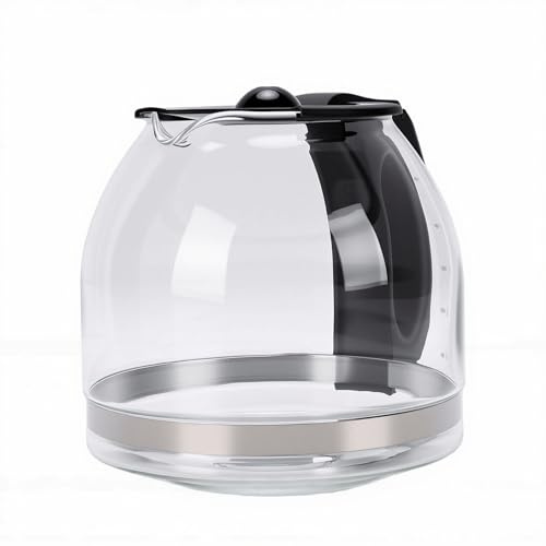 Decumeby Jarra de café de Vidrio de 1,8 L de Repuesto, Ajuste Universal para Cafeteras de 12 Tazas con Resistente, Vidrio de Borosilicato Resistente Al Calor