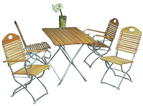 Gartengruppe Gartengarnitur Gartenmöbel Set 5-teilig Kurgarten Robinie Stahl