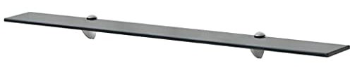 vidaXL Wand Regal Glasregal Glasboden Glasablage Badregal Schwarz 90x20 cm 8 mm