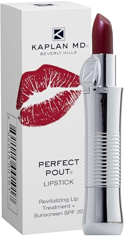 KAPLAN MD Perfect Pout SPF 30 Lipstick, Rodeo | Anti-Aging, Hyaluronic Acid, Maxi-Lip Peptide, Moisturizing, Dry Lips, Non-Sticky, Cruelty-Free