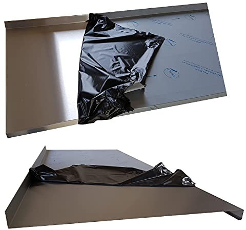 Edelstahl Abdeckplatte Arbeitsplatte k240 geschliffen Edelstahltisch Gastrotisch 0,8mm Abdeckung für 64 cm Küchenarbeitsplatte 4 cm stark 70 cm (700mm) lang