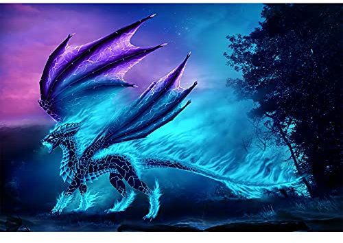 Buhoet Wooden Jigsaw Puzzle 1000 Pieces Dragon in The Mountains Classic Style Adult Puzzle DIY Kit Unique Gift Modern Home Decor