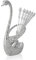 Lot de 6 Cuillère à Café, Petites Cuillère de Thé en Acier Inoxydable avec Cygne Forme Support de Vaisselle Cuillère à Café Longue pour Gâteau Salade Cocktail Dessert(Argent)