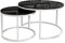 lukmebel Couchtisch rund - CIRI 2in1 - Beistelltisch rund - Kaffetisch - Industrial Deko - Deko Wohnzimmer - Kleiner Beistelltisch - Sofatisch - Kleiner Tisch - Weiß, Schwarz Hochglanz