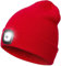 COTOP Mütze mit licht, Herren Wintermütze led, Weich Laufmütze Damen, Unisex Strickmütze für Angler, Geschenke Männer für Ski, Snowboard, Hut für Camping, Joggen(Rot)