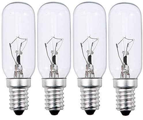 40w E14 Cooker Hood Light Bulb 230V 320lm T25 Extractor Fan Bulb SES Appliance Lamp Oven Light Bulb Warm White 2700K Dimmable 4-Pack.