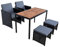 ESTEXO Polyrattan Sitzgruppe Gartenmöbel Set Essgruppe Gartenset Rattanmöbel Rattan Set Hocker Gartenstühle Gartentisch (4 Personen/Schwarz)