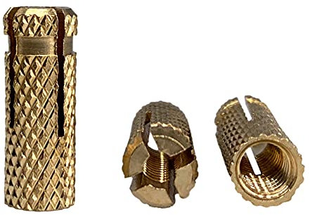 Confezione da 150 pezzi di ancoraggio in ottone M6 x 22 mm, manicotto per bulloni di espansione, ancoraggio per mattoni in calcestruzzo, tasselli di espansione (150, M6 x 22 mm)
