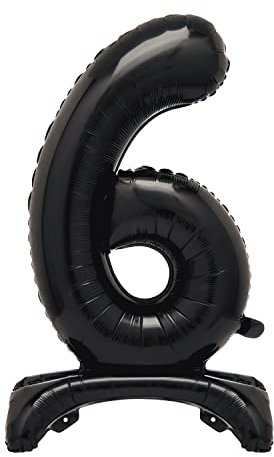 Unique Party 13786 - Riesen Stehen Nummer 6 Ballon - 76 cm - Schwarz