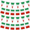 2er Italien Flagge, Rechteckige und Dreieckige Flaggen Wimpelkette zum Aufhängen, 60 Stück 65 Fuß Italien-Flaggen Schnur für den Innen und Außenbereich Banner für Nationalfeiertag Party deko