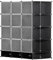 HOMCOM Armario Modular de Plástico Armario Portátil con 16 Cubos y 2 Barras Organizador de Zapatos Ropas Juguetes para Entrada Pasillo Dormitorio Negro y Blanco