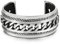 COOLSTEELANDBEYOND Männlich Breiten Herren Damen Armband Armreif aus Edelstahl Farbe Silber mit Panzerkette Ornament, Satinierte