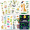 Sugeru 100+Tattoo Kinder Hautfreundlich,Leuchtende Tattoos Aufkleben Sticker Kids,Kinder Tattoo Jungen Mädchen,Mitgebsel Kindergeburtstag - Pflanzenextrakt-Farbe(leuchtend-Tier Ⅰ)