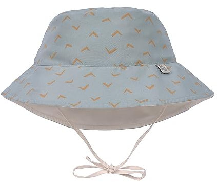 LÄSSIG Baby Kinder Sonnenhut Strandhut Sommerhut Sonnenschutz Kinderhut Babymütze wendbar atmungsaktiv UV-Schutz 80/Sun Protection Bucket Hat Jags light blue, 03-06 Monate, Größe: 43/45