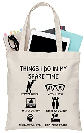 PLITI Jiu Jitsu Tote Bag Brazilian Jiu Jitsu Gift BJJ Martial Arts Gift MMA Fighter Gift Jiu Jitsu Instructor Wiederverwendbare Tasche, Ersatz-Jiu-Jitsu-TGU, medium