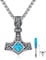 ZIPPICE Urnenketten für Asche 925 Sterling Silber Thor Hammer Urne Halskette Asche Halskette Wikinger Schmuck Feuerbestattung Schmuck für Frauen Mädchen Herren