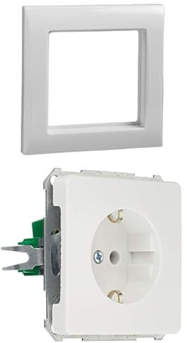 Bundle aus Schneider Electric Elso 264104 RAHMEN 1-Fach Joy Steckdosen und Schalter Schneider Electric Elso 205004 Steckdose 16A FASHION/RIVA/SCALA Steckklemme Unterputz, Reinweiss Made in Germany