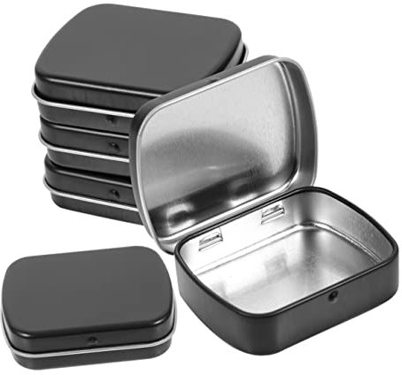 STOBOK 5stücke Eisenbox Mit Deckel Kleine Aufbewahrungsbox Aus Eisenmaterial Für Süßigkeiten Lippenbalsam Kräuter Pillen Ohrringe Schmuck Organizer Leere Lagerung Box