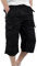 DUOLUVA Été Shorts Homme Cargo Pant Men's en Coton 3/4 Cargo Pantalon Regular de Travail Noir L