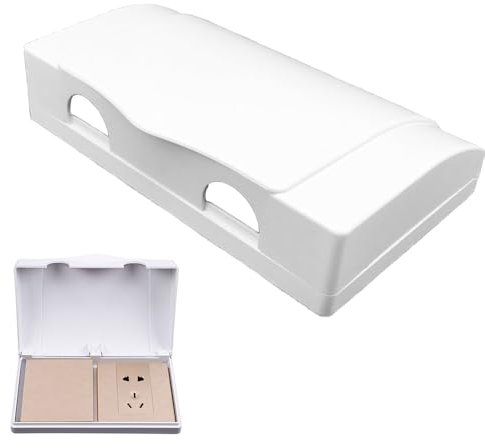 1 x scatola di copertura per presa elettrica, a prova di bambino, a prova di bambino, a doppia posizione, copertura per presa elettrica di sicurezza per la casa e la cucina (bianco)